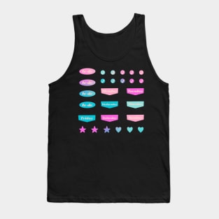 Back to School Teal and Fuchsia Gradient Weekly Planner Tank Top